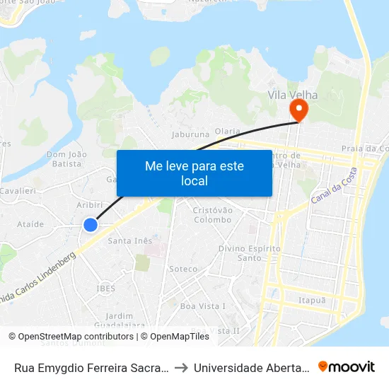 Rua Emygdio Ferreira Sacramento, 228 to Universidade Aberta Do Brasil map