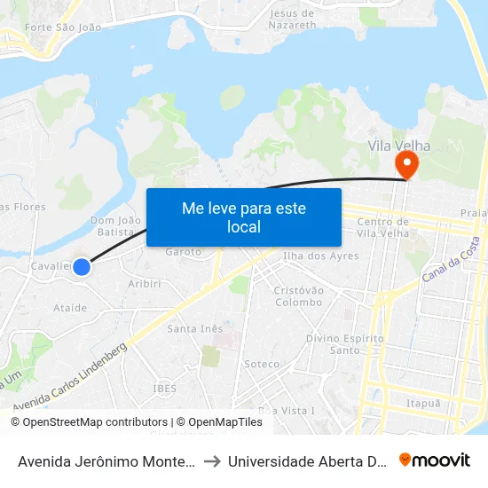 Avenida Jerônimo Monteiro, 659 to Universidade Aberta Do Brasil map