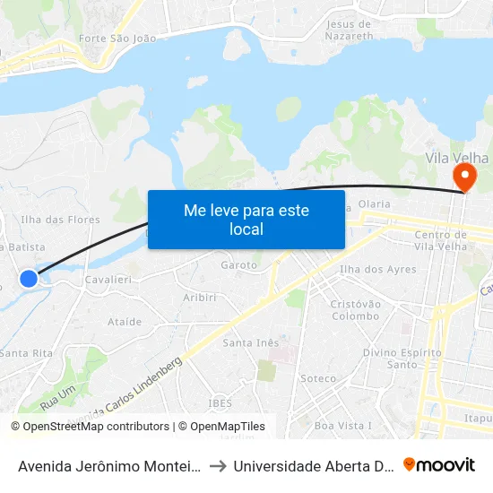 Avenida Jerônimo Monteiro, 4051 to Universidade Aberta Do Brasil map