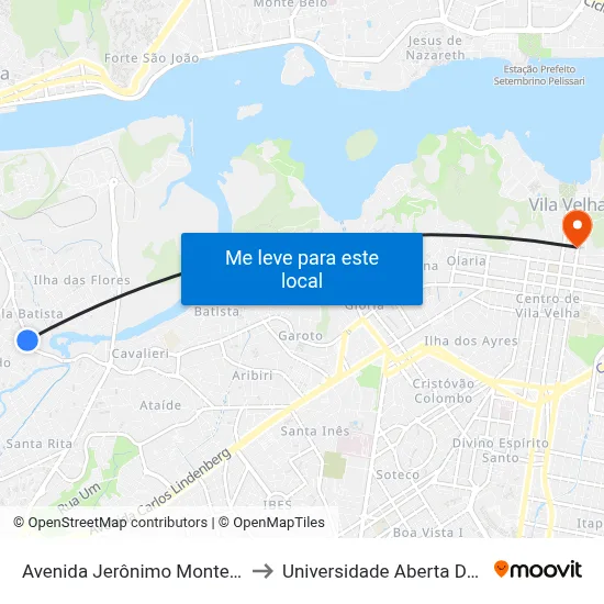 Avenida Jerônimo Monteiro, 188 to Universidade Aberta Do Brasil map