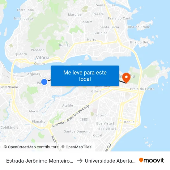 Estrada Jerônimo Monteiro, 5534-5570 to Universidade Aberta Do Brasil map