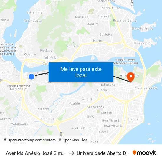 Avenida Anésio José Simões, 134 to Universidade Aberta Do Brasil map