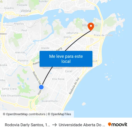 Rodovia Darly Santos, 14340 to Universidade Aberta Do Brasil map