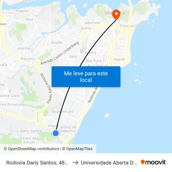Rodovia Darly Santos, 4822-4896 to Universidade Aberta Do Brasil map