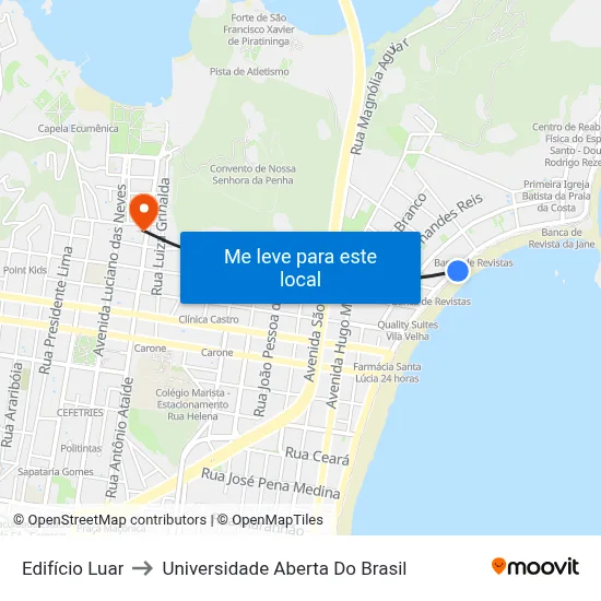 Edifício Luar to Universidade Aberta Do Brasil map