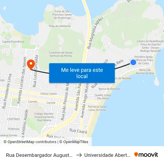 Rua Desembargador Augusto Botelho, 138 to Universidade Aberta Do Brasil map