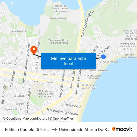 Edifício Castelo Di Ferrana to Universidade Aberta Do Brasil map