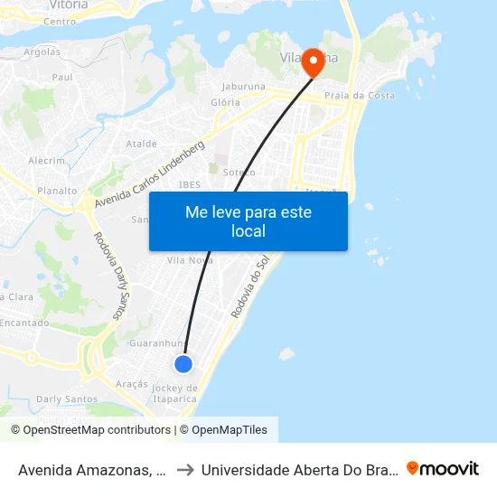 Avenida Amazonas, 64 to Universidade Aberta Do Brasil map