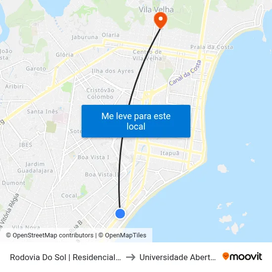 Rodovia Do Sol | Residencial Águas Claras to Universidade Aberta Do Brasil map