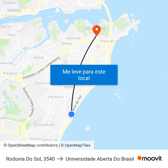 Rodovia Do Sol, 3540 to Universidade Aberta Do Brasil map