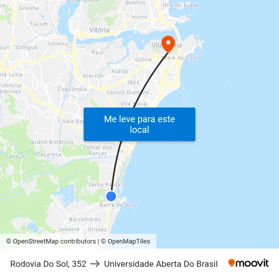 Rodovia Do Sol, 352 to Universidade Aberta Do Brasil map