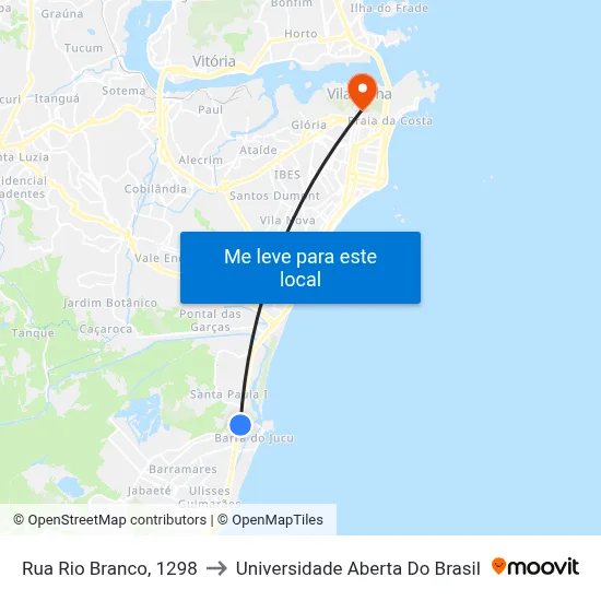 Rua Rio Branco, 1298 to Universidade Aberta Do Brasil map