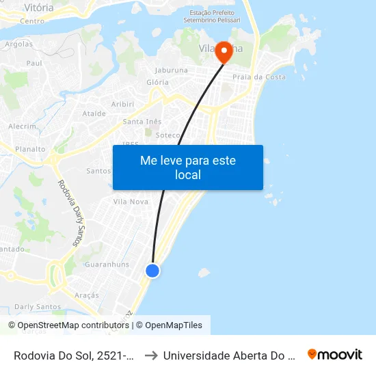 Rodovia Do Sol, 2521-2759 to Universidade Aberta Do Brasil map