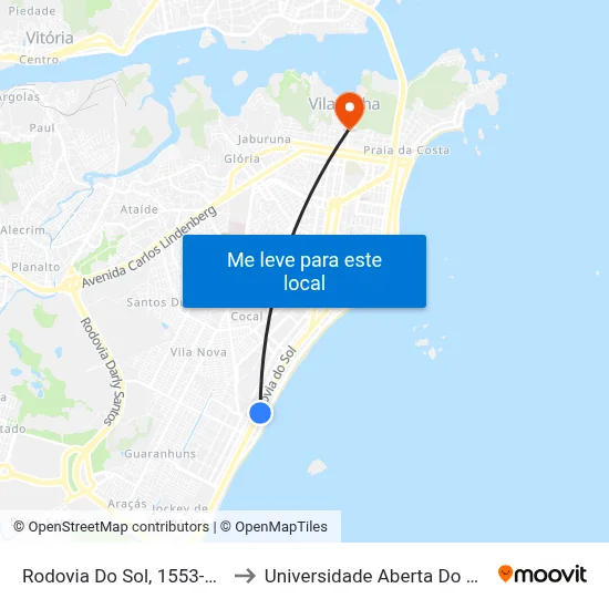 Rodovia Do Sol, 1553-1793 to Universidade Aberta Do Brasil map