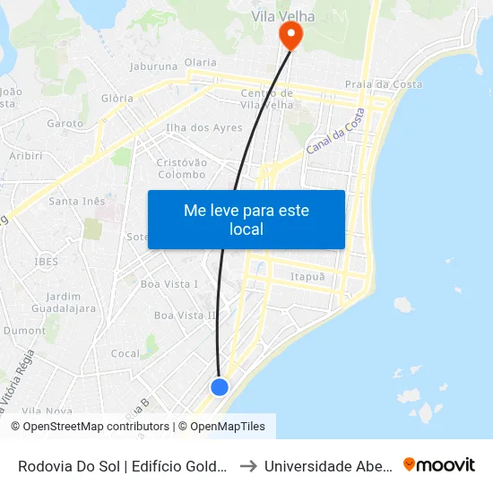 Rodovia Do Sol | Edifício Golden Star Residencial to Universidade Aberta Do Brasil map