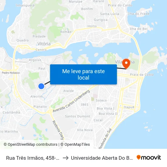 Rua Três Irmãos, 458-516 to Universidade Aberta Do Brasil map