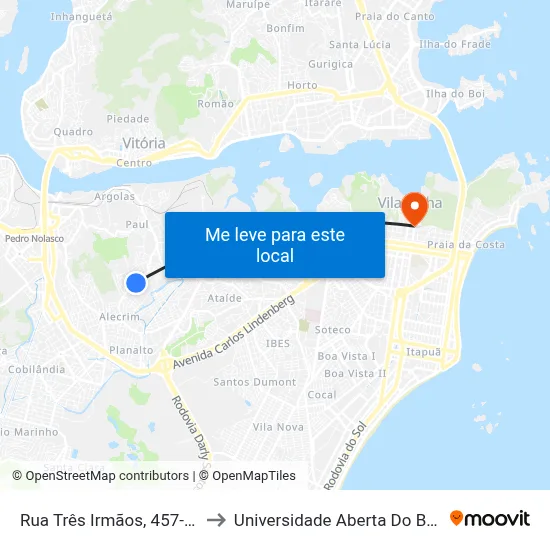 Rua Três Irmãos, 457-515 to Universidade Aberta Do Brasil map