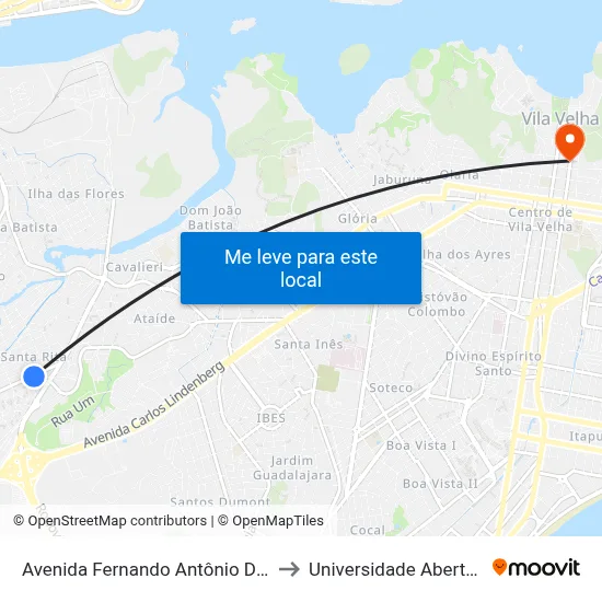 Avenida Fernando Antônio Da Silveira, 702 to Universidade Aberta Do Brasil map