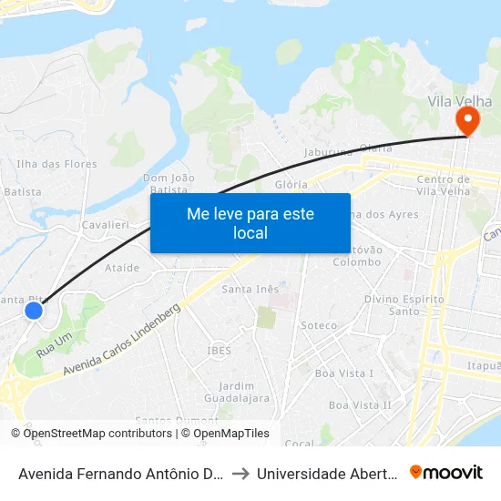 Avenida Fernando Antônio Da Silveira, 237 to Universidade Aberta Do Brasil map