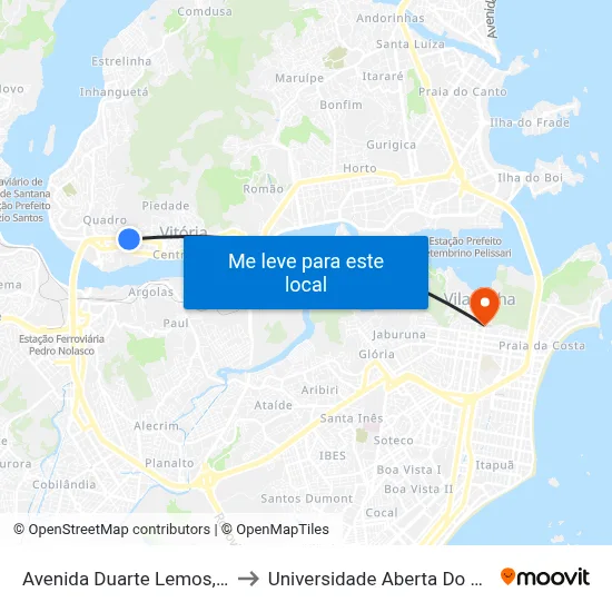 Avenida Duarte Lemos, 128 to Universidade Aberta Do Brasil map