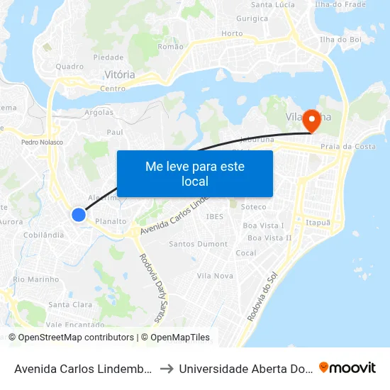 Avenida Carlos Lindemberg, 27 to Universidade Aberta Do Brasil map