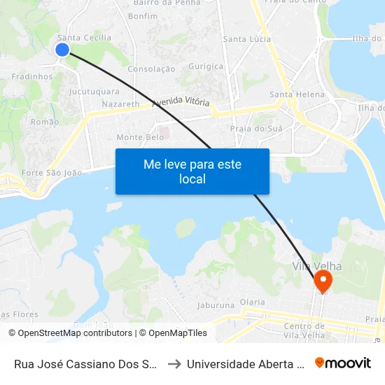 Rua José Cassiano Dos Santos, 215 to Universidade Aberta Do Brasil map