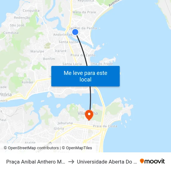 Praça Aníbal Anthero Martins to Universidade Aberta Do Brasil map