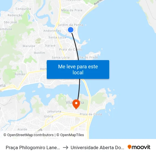 Praça Philogomiro Lanes, 220 to Universidade Aberta Do Brasil map