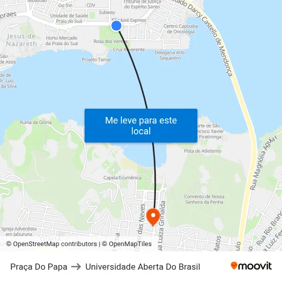 Praça Do Papa to Universidade Aberta Do Brasil map