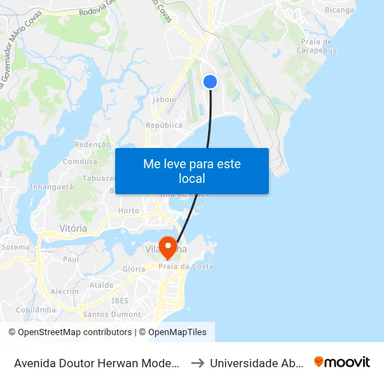 Avenida Doutor Herwan Modenese Wanderley, 1001 to Universidade Aberta Do Brasil map