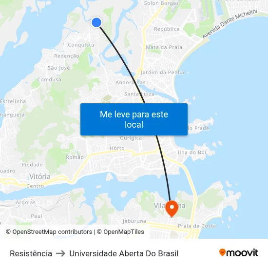 Resistência to Universidade Aberta Do Brasil map