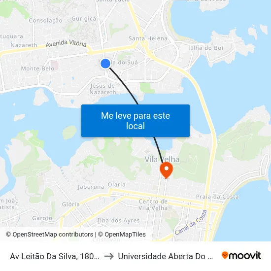 Av Leitão Da Silva, 180-260 to Universidade Aberta Do Brasil map