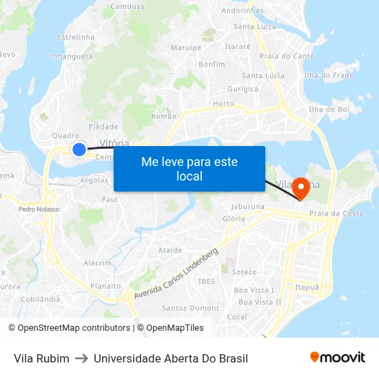 Vila Rubim to Universidade Aberta Do Brasil map