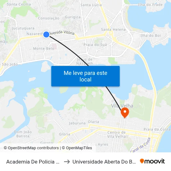 Academia De Policia Civil to Universidade Aberta Do Brasil map