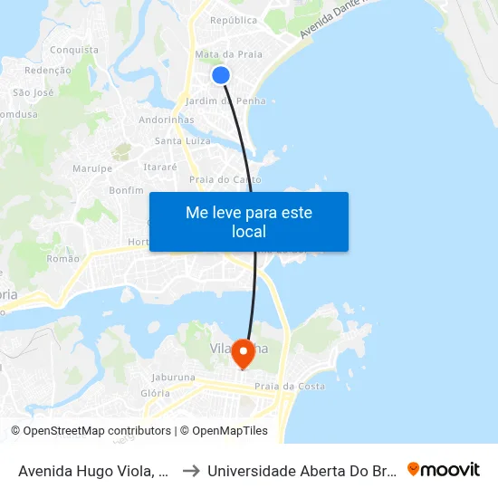 Avenida Hugo Viola, 808 to Universidade Aberta Do Brasil map