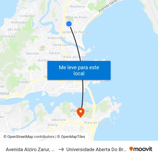Avenida Alziro Zarur, 229 to Universidade Aberta Do Brasil map