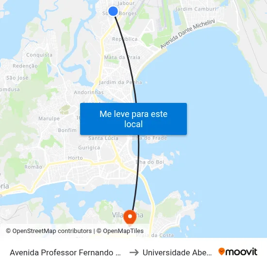 Avenida Professor Fernando Duarte Rabelo, 508 to Universidade Aberta Do Brasil map