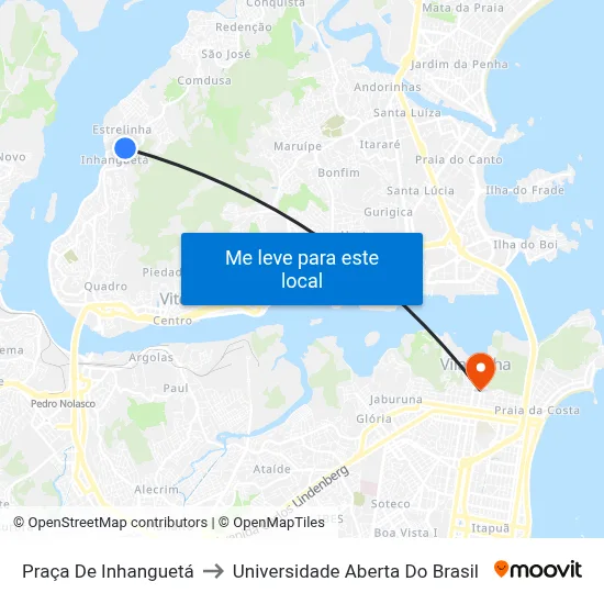 Praça De Inhanguetá to Universidade Aberta Do Brasil map