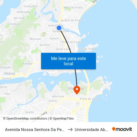 Avenida Nossa Senhora Da Penha | Edifício Luziane to Universidade Aberta Do Brasil map