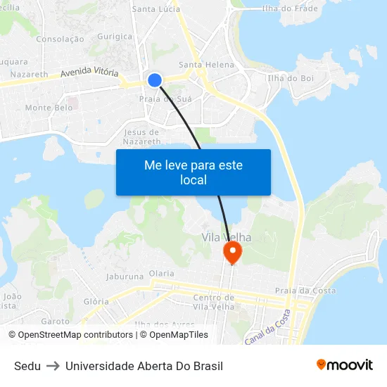 Sedu to Universidade Aberta Do Brasil map
