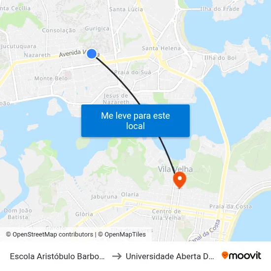 Escola Aristóbulo Barbosa Leão to Universidade Aberta Do Brasil map
