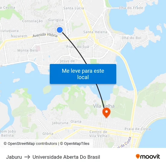 Jaburu to Universidade Aberta Do Brasil map