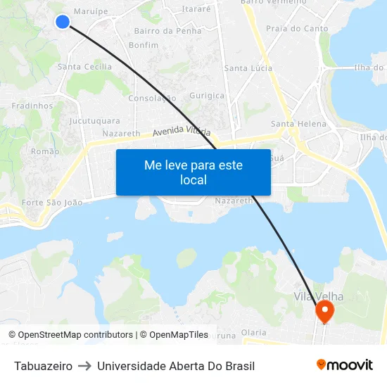 Tabuazeiro to Universidade Aberta Do Brasil map