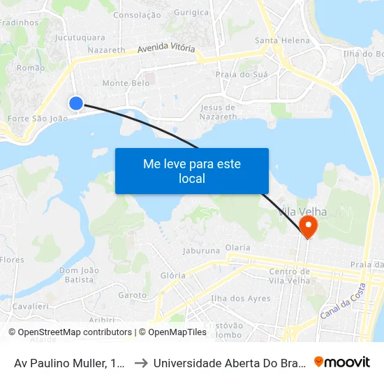 Av Paulino Muller, 175 to Universidade Aberta Do Brasil map