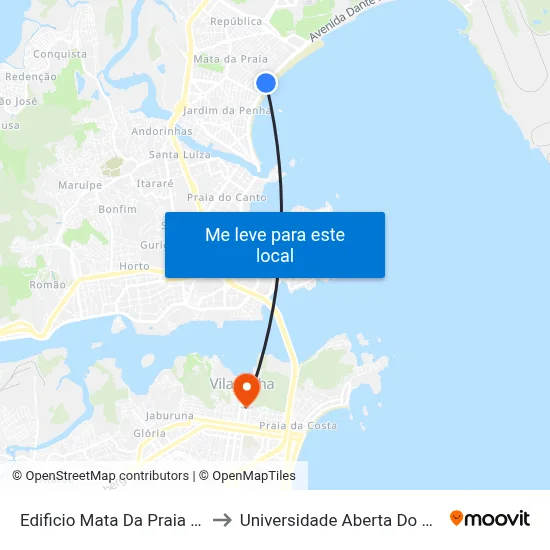 Edificio Mata Da Praia Park to Universidade Aberta Do Brasil map