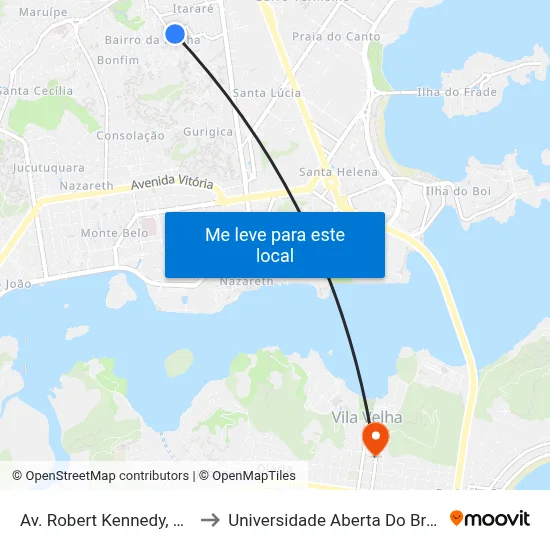 Av. Robert Kennedy, 386 to Universidade Aberta Do Brasil map