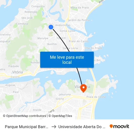 Parque Municipal Barreiros to Universidade Aberta Do Brasil map