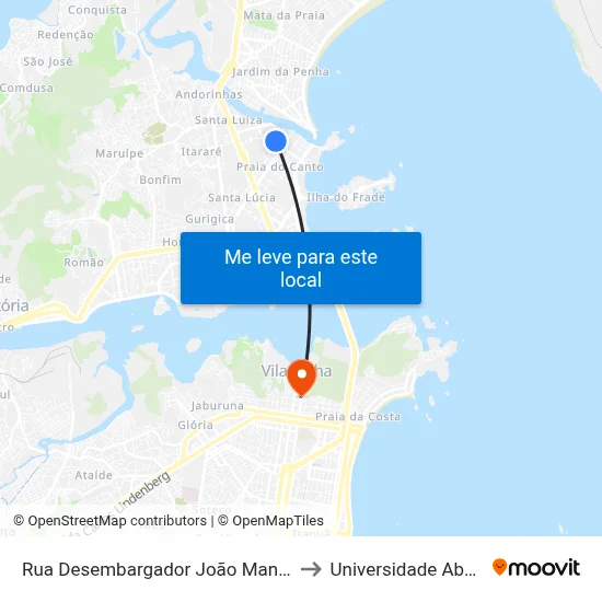Rua Desembargador João Manoel De Carvalho, 2-62 to Universidade Aberta Do Brasil map