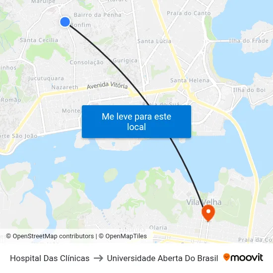 Hospital Das Clínicas to Universidade Aberta Do Brasil map