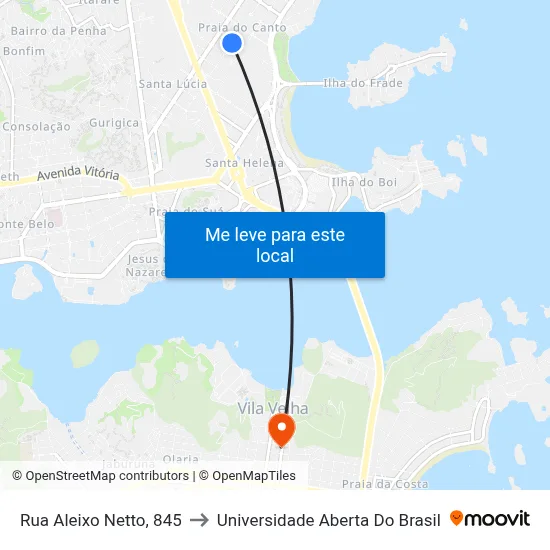 Rua Aleixo Netto, 845 to Universidade Aberta Do Brasil map